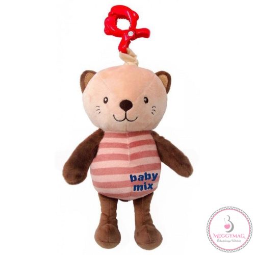 Baby Mix Zenélő csiptethető plüss - barna cica