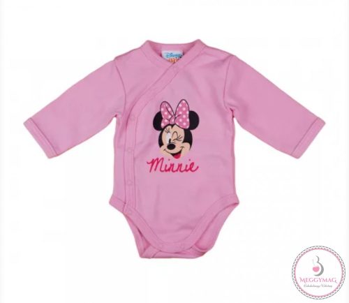 Disney Minnie elöl patentos hosszú ujjú baba body 62-es