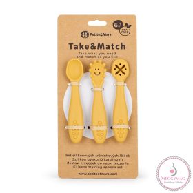   PETITE&MARS Szilikon gyakorló kanál szett 3 db Take&Match Intense ochre 6m+