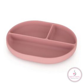   PETITE&MARS Szilikon osztott tányér, ovális Take&Match Dusty Rose 6m+