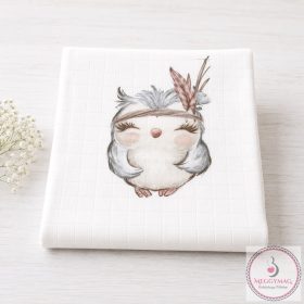 Mintás textil pelenka  - bagoly