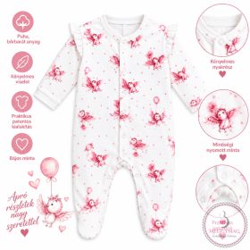 MM ONESIE Prémium pamut rugdalózó Madárka 56