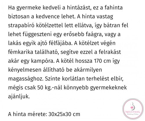 Fa hinta kicsúszás gátlóval