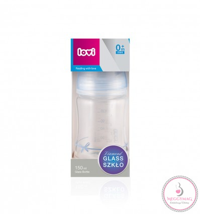 Lovi cumisüveg Diamond Glass 150ml 0hó+ Baby Shower fiú