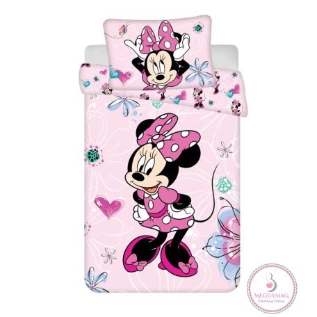 Disney Minnie Flowers gyerek ágyneműhuzat 100×135cm, 40×60 cm