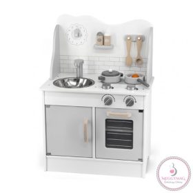 Fa játékkonyha, babakonyha (szürke)
