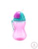 Canpol babies Szívószálas sport itatópohár 370 ml 12hó+ rózsaszín