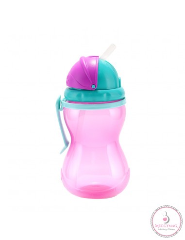 Canpol babies Szívószálas sport itatópohár 370 ml 12hó+ rózsaszín
