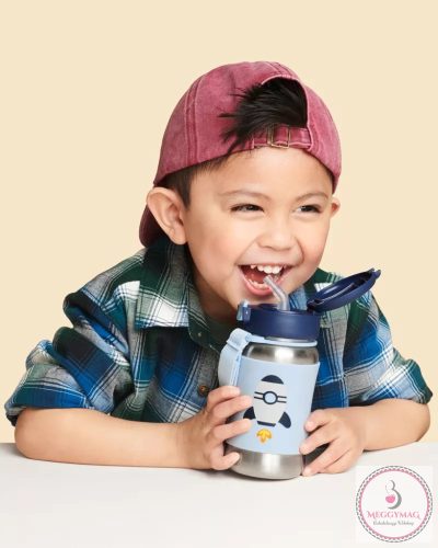 SKIP HOP Spark Style Rozsdamentes szívószálas vízüveg Rakéta 12hó+
