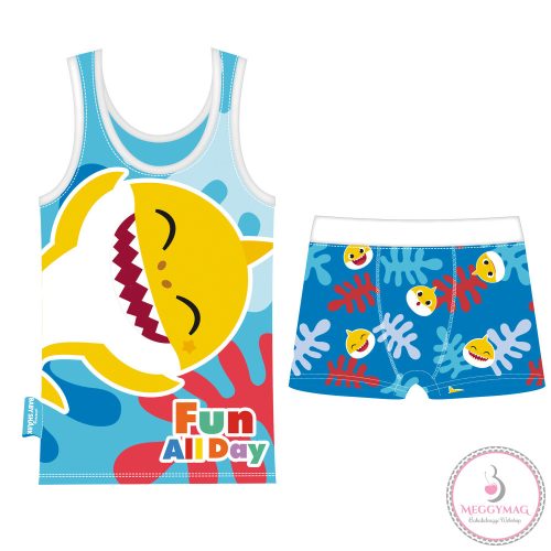 Baby Shark Fun Day trikó + boxer szett, rövid pizsama 2 - 7 év / 92 - 122 cm