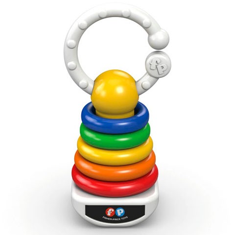 Fisher-Price -színes gyűrűpiramis  csörgő, UTOLSÓ DARAB!