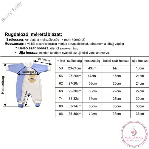 RUGDALÓZÓ KEZESLÁBAS HAZAHOZÓS ÚJSZÜLÖTT RUHA - BABY 50