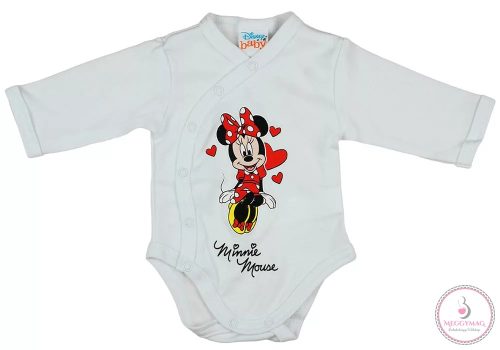 Disney Minnie szívecskés hosszú ujjú baba body, 44-es