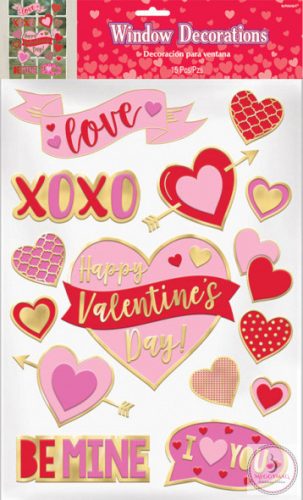 Valentine's Day, Valentín Nap Ablak matrica 15 db-os
