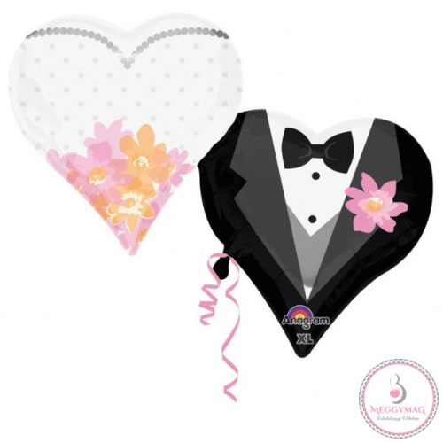 Esküvő Heart fólia lufi 76 cm
