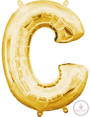 Gold, Arany mini C betű fólia lufi 33 cm