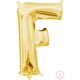 Gold, Arany mini F betű fólia lufi 33 cm