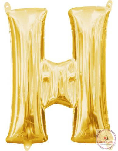 Gold, Arany mini H betű fólia lufi 33 cm