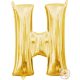 Gold, Arany mini H betű fólia lufi 33 cm