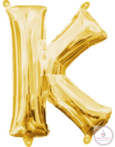 Gold, Arany mini K betű fólia lufi 33 cm