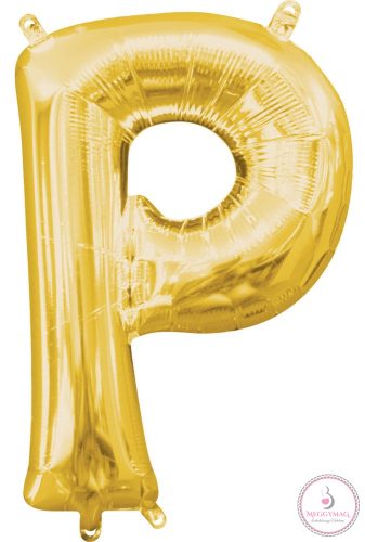 Gold, Arany mini P betű fólia lufi 33 cm