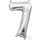 Mini szám Fólia lufi 7-es, Silver 40 cm