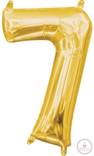 Gold, Arany mini szám fólia lufi 7-es 40 cm