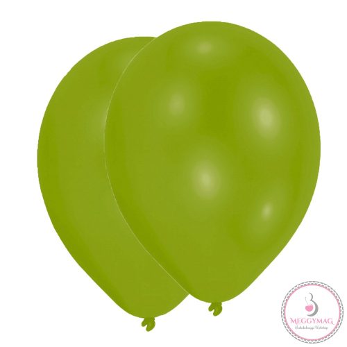 Zöld Lime Green léggömb, lufi 25 db-os 11 inch (27,5 cm)
