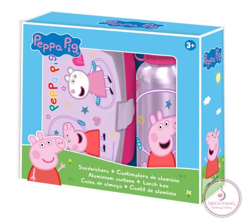 Peppa malac Jump Rope szendvicsdoboz + alumínium kulacs szett