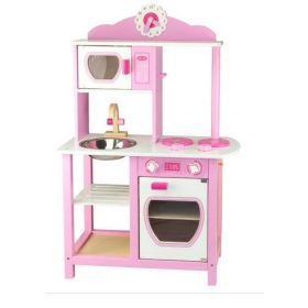 Fa játékkonyha, babakonyha (rózsaszín)