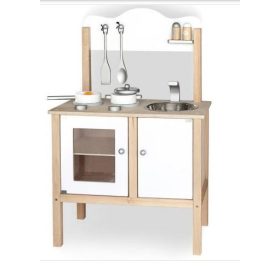 Fa játékkonyha, babakonyha (fehér)