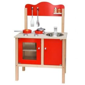 Fa játékkonyha (piros)