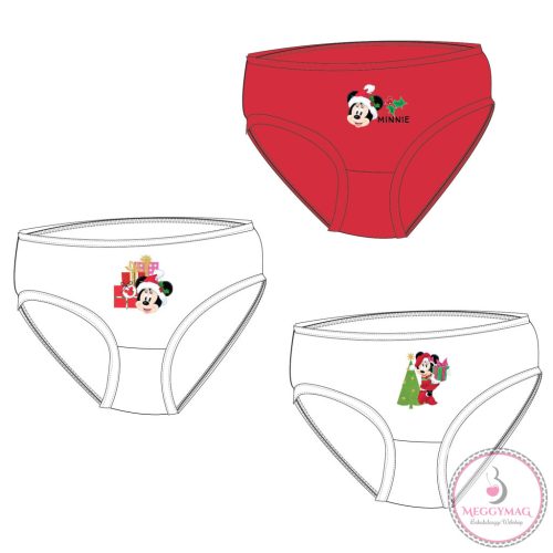 Disney Minnie Gift Giving karácsonyi gyerek fehérnemű, bugyi 3 darab/csomag 2 - 8 év / 92 - 128 cm