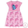 Disney Lilo és Stitch, A csillagkutya Pink Leaf gyerek nyári ruha 2 - 6 év / 92 - 116 cm