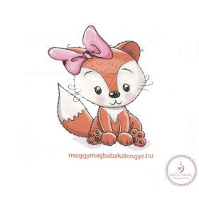 Mintás textil pelenka  - róka lány 
