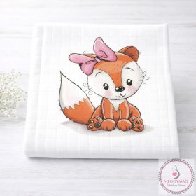 Mintás textil pelenka  - róka lány 