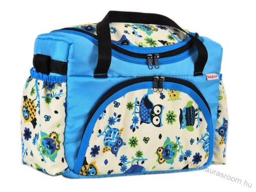 BabyLux mintás pelenka táska- Türkizkék baglyos