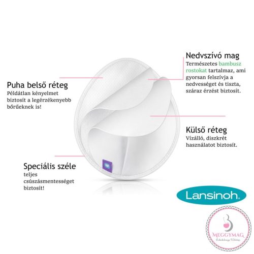 Lansinoh mosható melltartóbetét 4db, mosózsákkal
