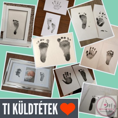 Baba kéz és lábnyomat megörökítő, Kis méret (15-ös lábméretig), Dubarry- rózsaszín