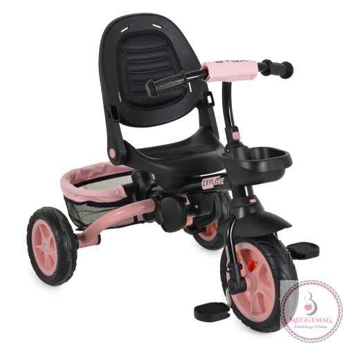 EXPLORE tricikli összecsukható kormányos PINK