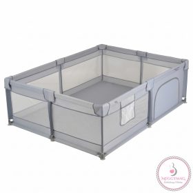   GameZone Basic járóka 150x200 lecippzározható oldal, sarokvédő egyszínű SZÜRKE