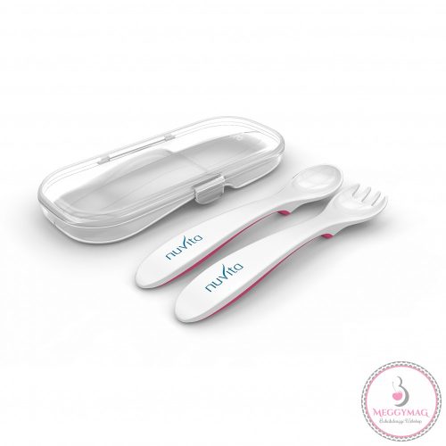 Nuvita kanál és villa szett tartóban - pink - 8477
