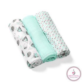   BabyOno színes textilpelenka bambusz 3db-os halványzöld --397/04