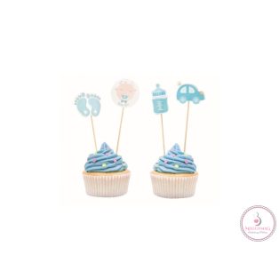 Cupcakes díszek - Baby Shower Fiú 12 drb