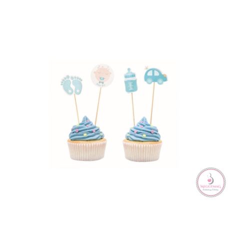 Cupcakes díszek - Baby Shower Fiú 12 drb