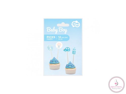 Cupcakes díszek - Baby Shower Fiú 12 drb