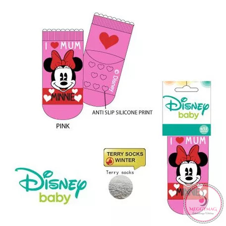 Disney Minnie baba vastag csúszásgátlós zokni 0-6 hó