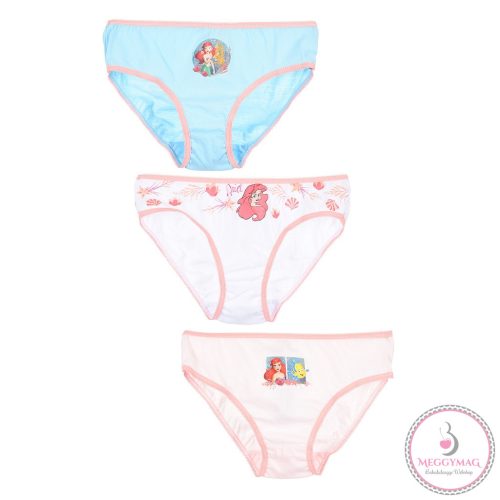 Disney Hercegnők Ariel gyerek fehérnemű, bugyi 3 darab/csomag 3 - 8 év / 98 - 128 cm