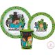 Minecraft Creeper étkészlet, micro műanyag szett, pohárral 260 ml