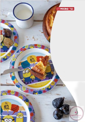 Minyonok Striped étkészlet, micro műanyag szett, pohárral 260 ml